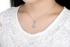 Sterling Silver Lucky Hamsa Pendant Necklace