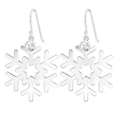 Silver Snowflake Earrings with  Swarovski Crystals 