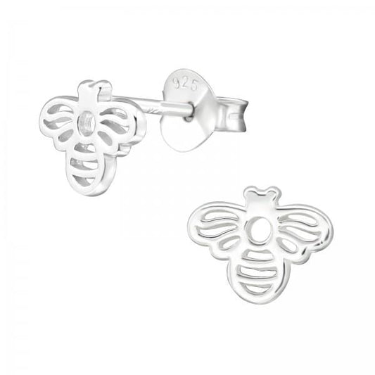 Silver Bee Stud Earrings