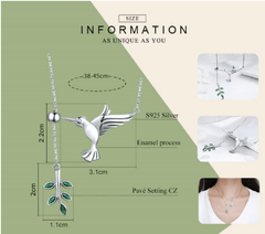 Silver Bird Dangle Necklace