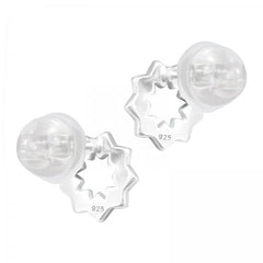 Kids Silver Multicolor Geometric Stud Earrings