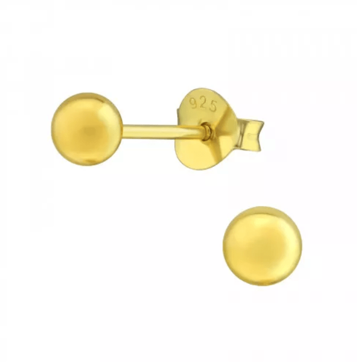 Silver Gold Ball Earrings