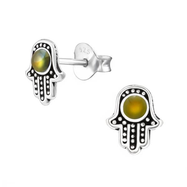 Silver Hamsa Earrings