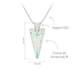 Silver Agular  Necklace With Swarovski Crystal