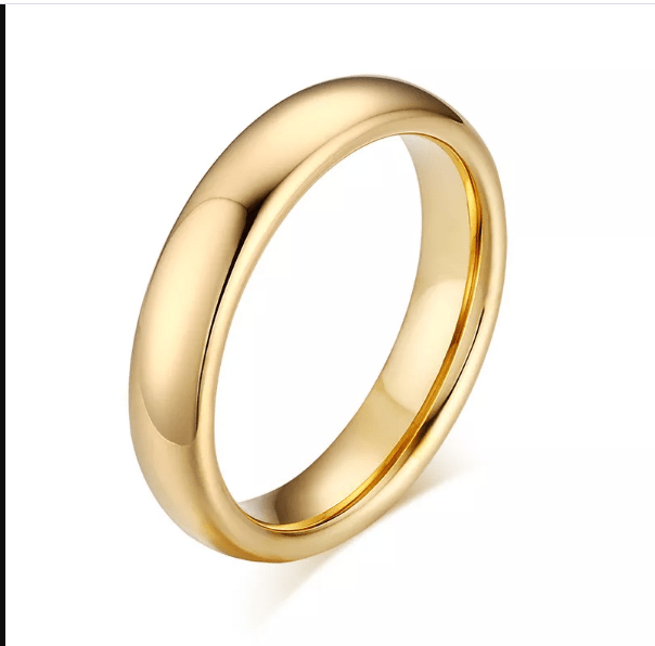 Tungsten  Gold Matching Wedding Ring for Couple