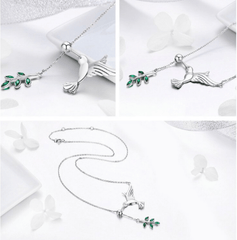 Silver Bird Dangle Necklace