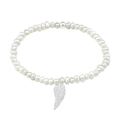 Sterling Silver Freshwater Pearl Wing  Bracelet
