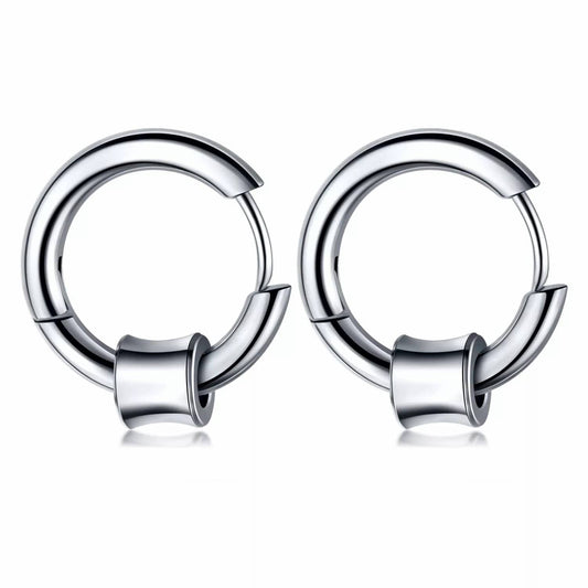 Stainless Steel Huggie Hoop Earrings for Men