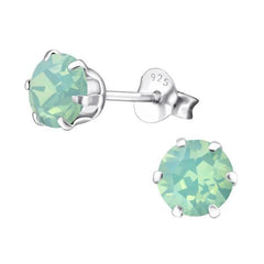 Silver Round Stud Earrings
