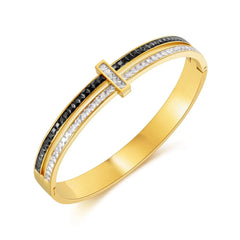 Steel Two-tone Double Bangle for Women