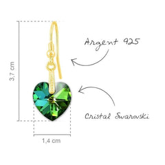 24K Gold Vitrail Medium Heart Sterling Silver Jewellery Set