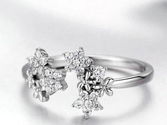 Silver Floral Ring