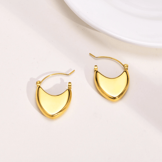 Gold Heart Hoop Earrings for Women
