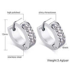 Stainless Steel Huggie Hoop Earrings