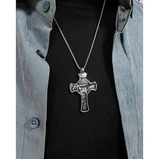 Steel Crucifix Cross Pendant