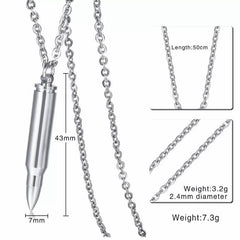 Stainless Steel Bullet Necklace
