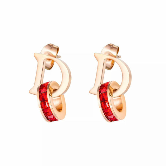 Stainless Steel Rose Gold Drop Earrings