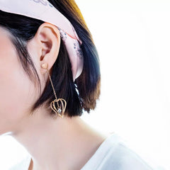 Stainless Steel Rose Gold Cubic Zirconia Earrings