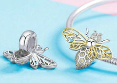 Silver and Gold Bee Charm