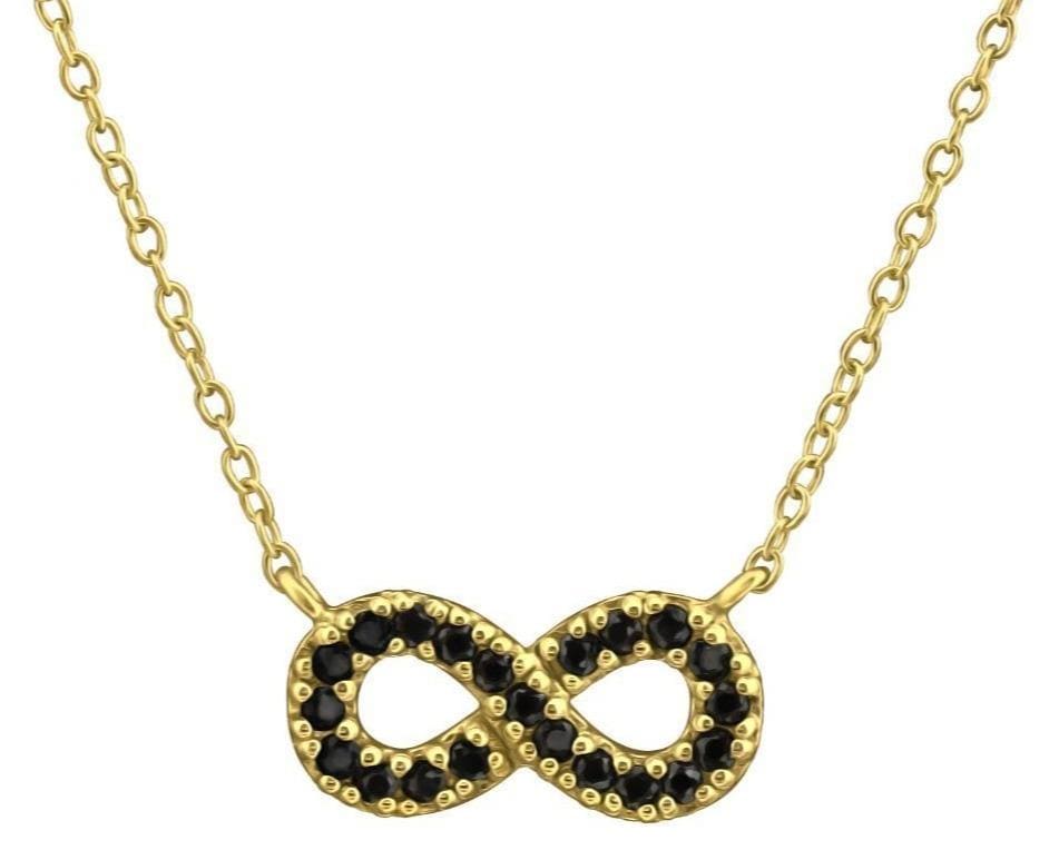 14K Gold Plated Silver Infinity Bracelet CZ
