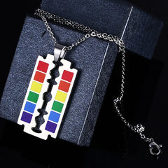 Steel Rainbow Razor Blade