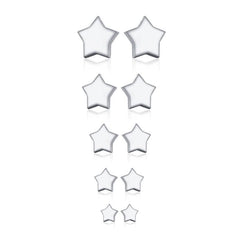 Stainless Steel Star Earrings Set
