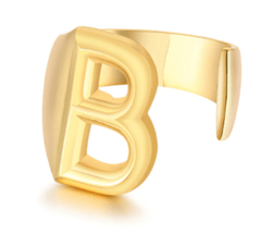Women Gold Letter  Initial Ring
