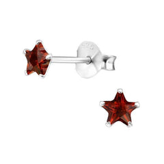Small Silver Star Stud Earrings