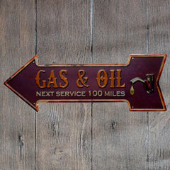 Gas & Oil Arrow Metal Tin Sign Poster