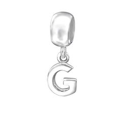 Silver Hanging "G" Charm Bead 