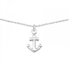 Silver Anchor Choker Necklace