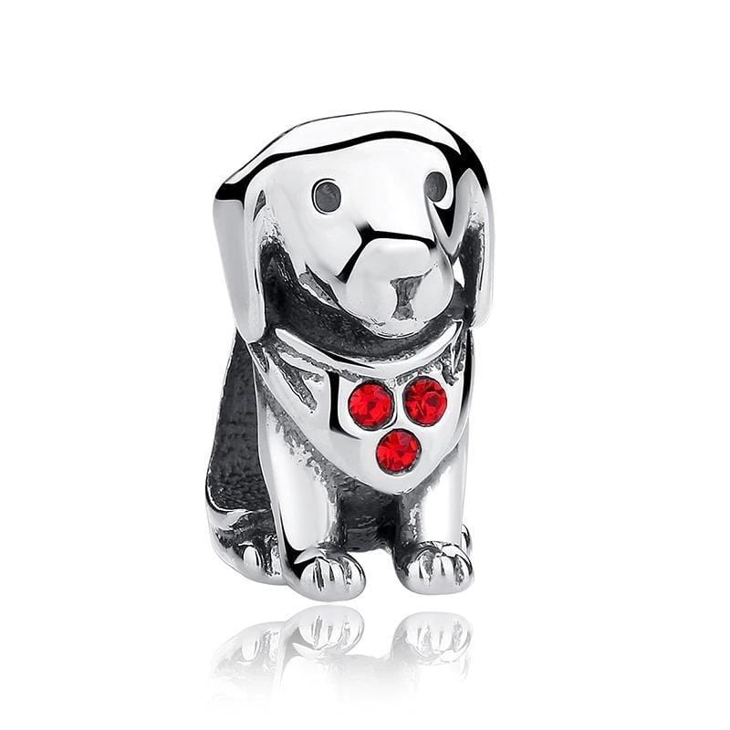 Silver Dog Charm