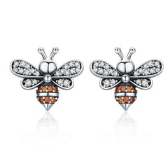 Silver Bee Earrings