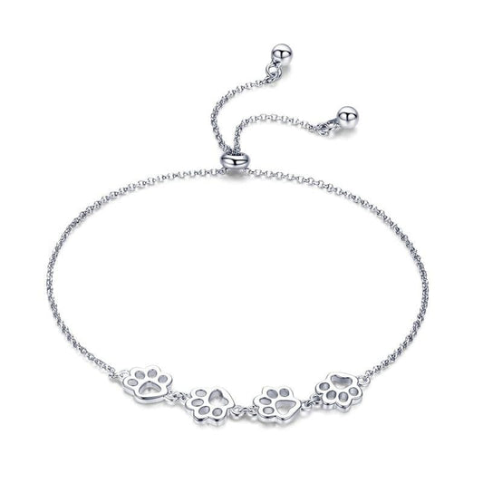 Silver Paw Print Bracelet