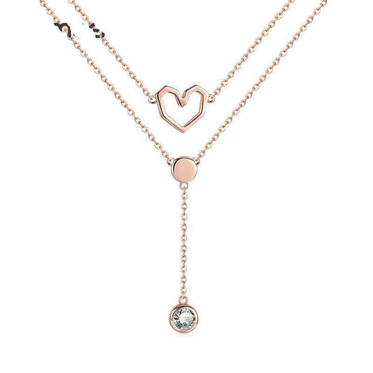 Rose Gold Geometric Heart Necklace