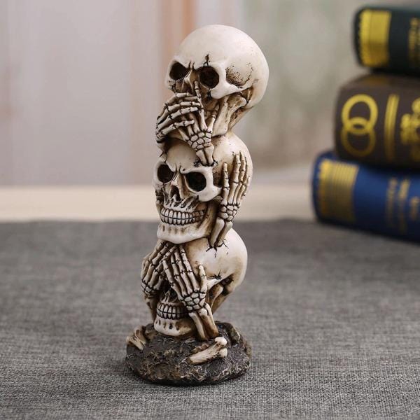 See No Evil Skull Sculpture