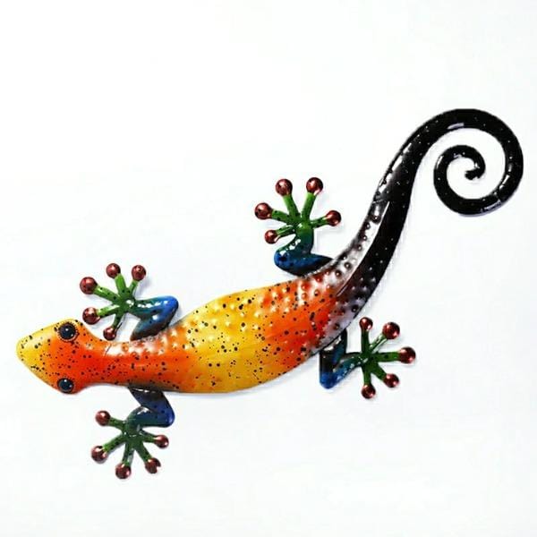 Rainbow Gecko Metal Wall Art
