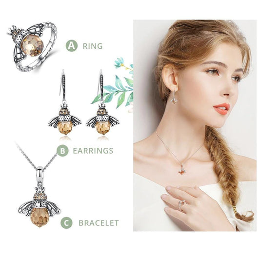 Silver Bee Necklace