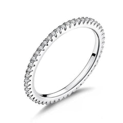 Silver Crystal Studded Eternity Ring