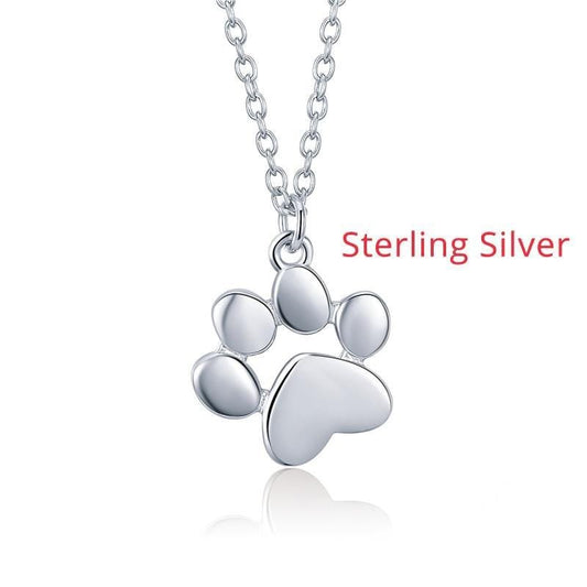 Sterling Silver Paw Print Necklace