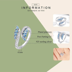 Sterling Silver Butterfly Adjustable  Engagement  Ring