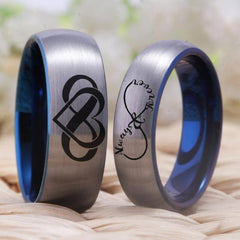 Tungsten Always and Forever Couple Wedding Engagement Ring
