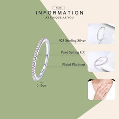 Silver Crystal Studded Eternity Ring