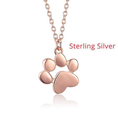 Sterling Silver Paw Print Necklace