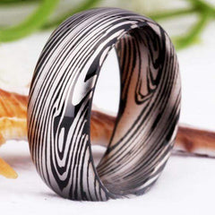 Tungsten Abstract Couple Wedding Engagement Ring