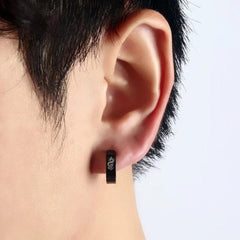 Mens Dragon Hoop  Earrings