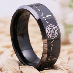Tungsten Firefighter Ring