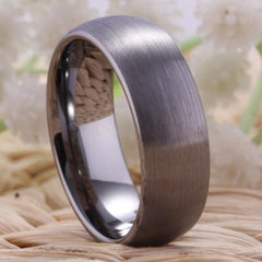 Tungsten Matte Silver Couple Wedding Engagement Ring