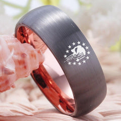 Tungsten Two Tone Skull Ring