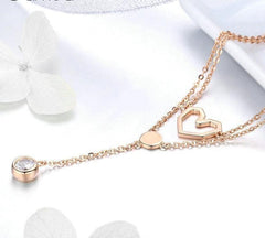 Rose Gold Geometric Heart Necklace